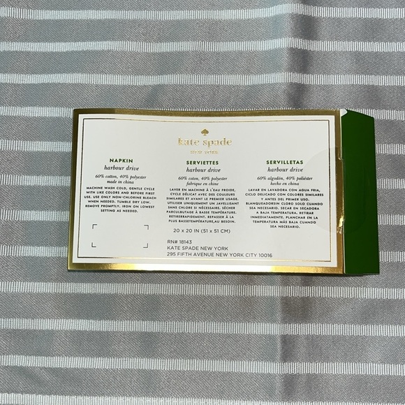 Kate Spade Green Box with White Striped Cloth - Picture 3 of 5